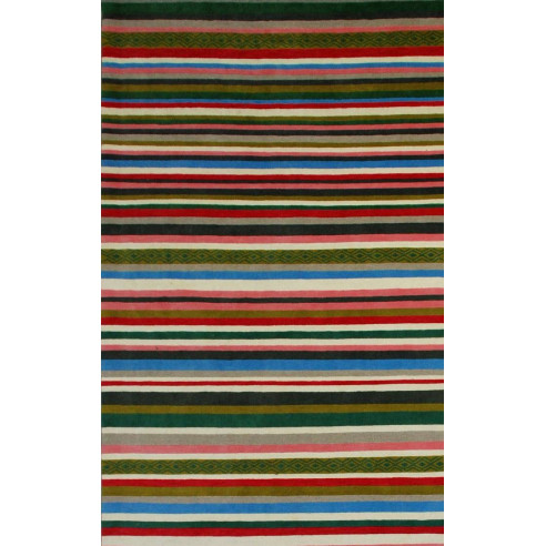 Tapis kilim rayé multicolore chic