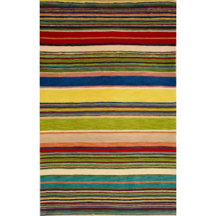 Tapis kilim rayé avec un mariage de couleur