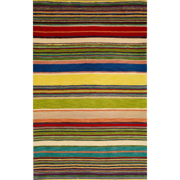 Tapis kilim rayé avec un mariage de couleur