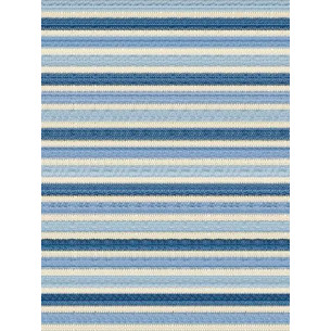 Tapis kilim rayé nuances bleu et blanc