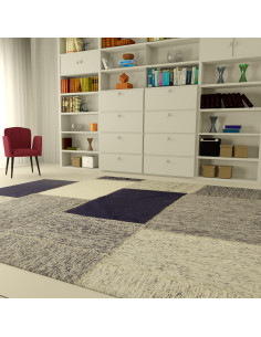 TAPIS PATCHWORK  BLEU