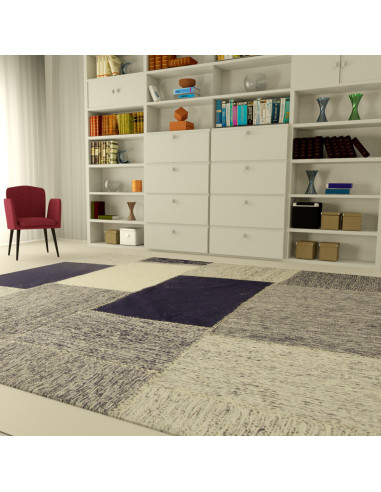 TAPIS PATCHWORK  BLEU