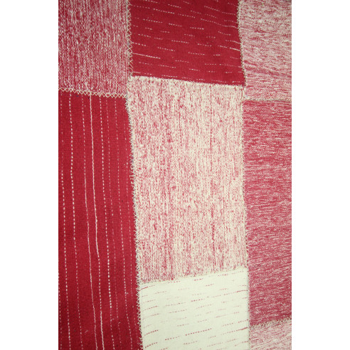 TAPIS PATCHWORK  ROUGE