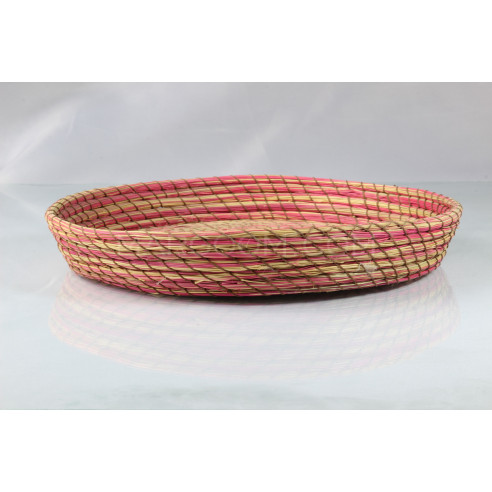 Plateau en fibre végétale multi-couleurs