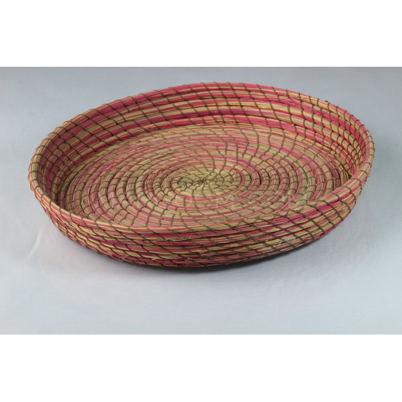 Plateau en fibre végétale multi-couleurs