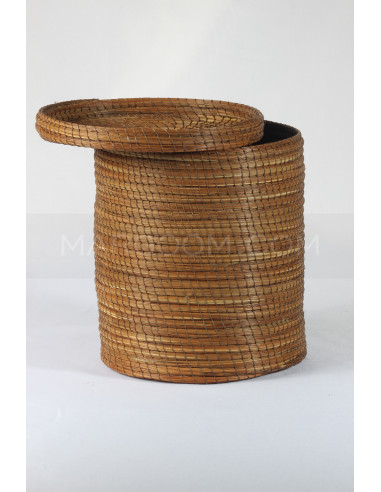 Brown vegetable fiber storage box