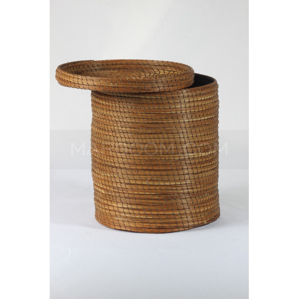 Boite rangement marron en fibre végétale