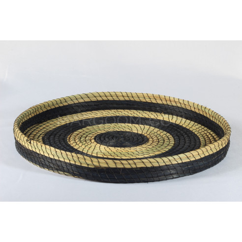 Plateau en fibre de végétale multi bandes couleurs