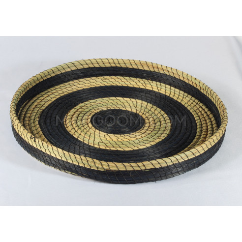 Plateau en fibre de végétale multi bandes couleurs