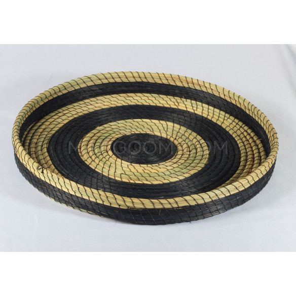 Plateau en fibre de végétale multi bandes couleurs