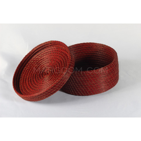 Boite rouge en fibre végétal