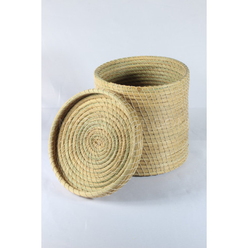 Boite Rangement en fibre végétal couleur naturel