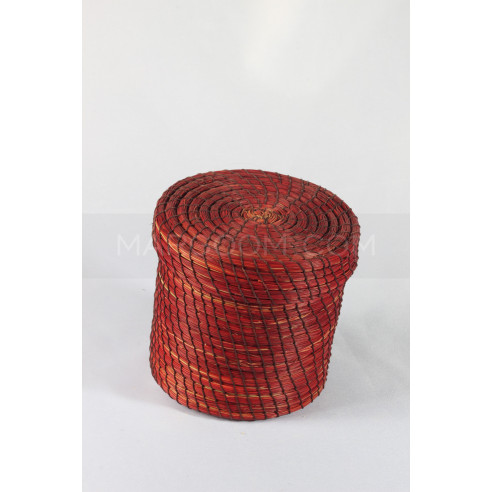 Boite Rangement rouge en fibre végétal