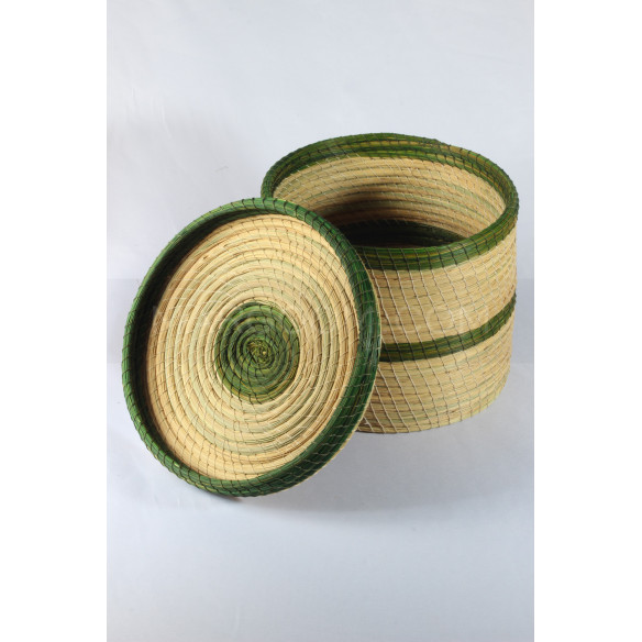 Green strip storage box in vegetable fiber