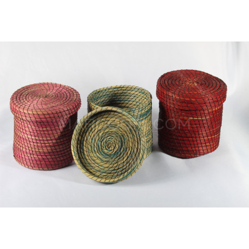 Pink vegetable fiber storage box