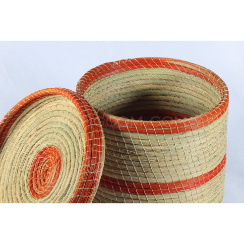 Boite Rangement bande orange en fibre végétal