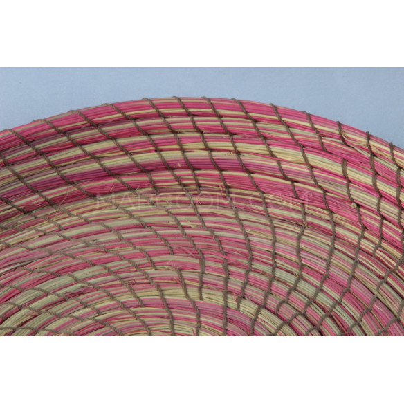 Plateau en fibre végétale multi-couleurs