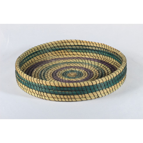 Green stripe vegetable fiber tray