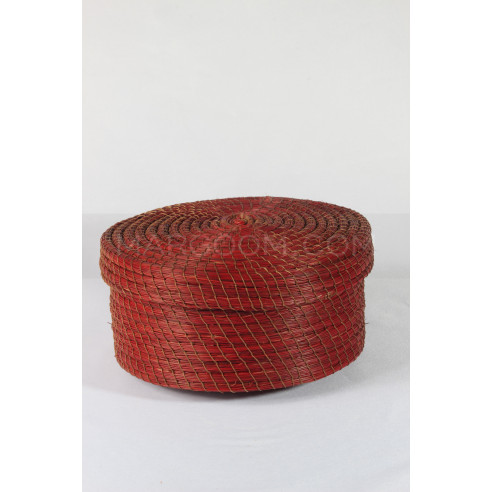Boite rouge en fibre végétal