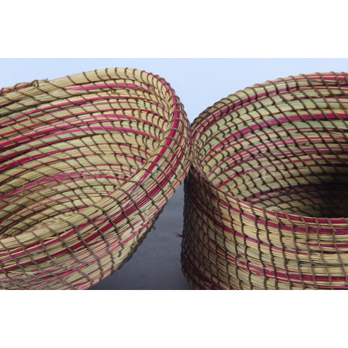 Corbeille colorée en fibre végétal