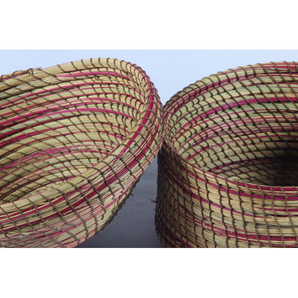 Corbeille colorée en fibre végétal
