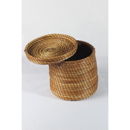 Natural storage box in vegetable fiber