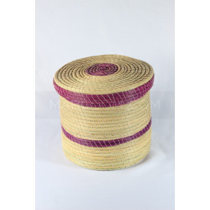 Boite Rangement bande violet en fibre végétal