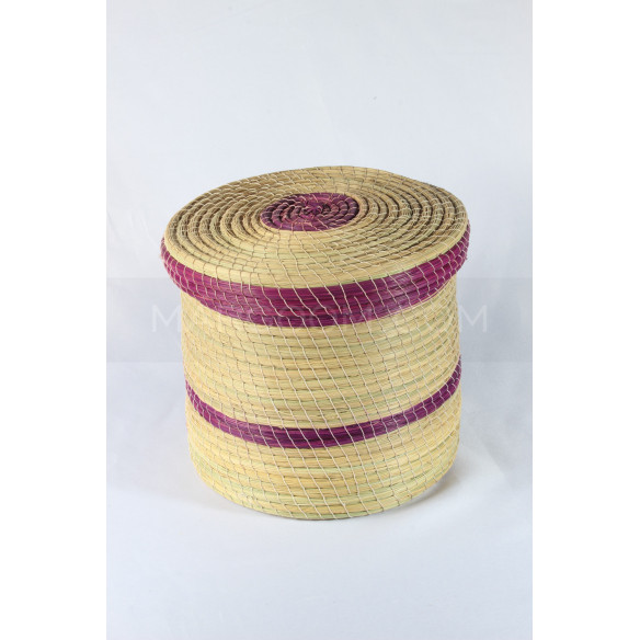 Boite Rangement bande violet en fibre végétal