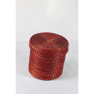 Boite Rangement rouge en fibre végétal