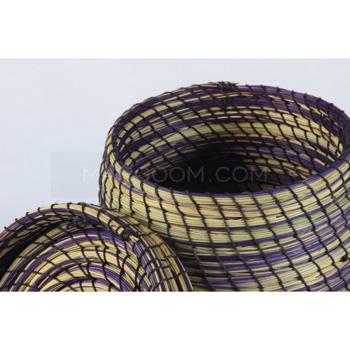 Boite Rangement colorée en fibre végétal