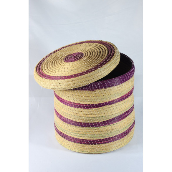 Boite Rangement colorée en violet en fibre végétal