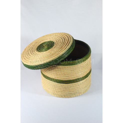 Green strip storage box in vegetable fiber
