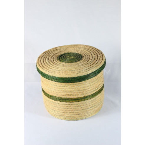 Boite Rangement bande vert en fibre végétal