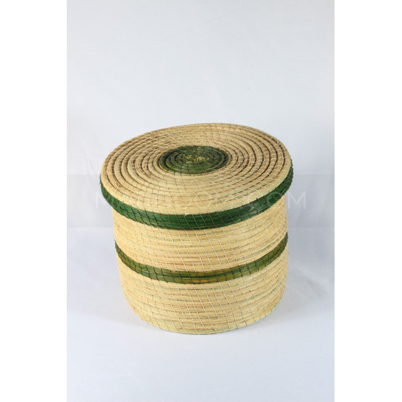 Green strip storage box in vegetable fiber