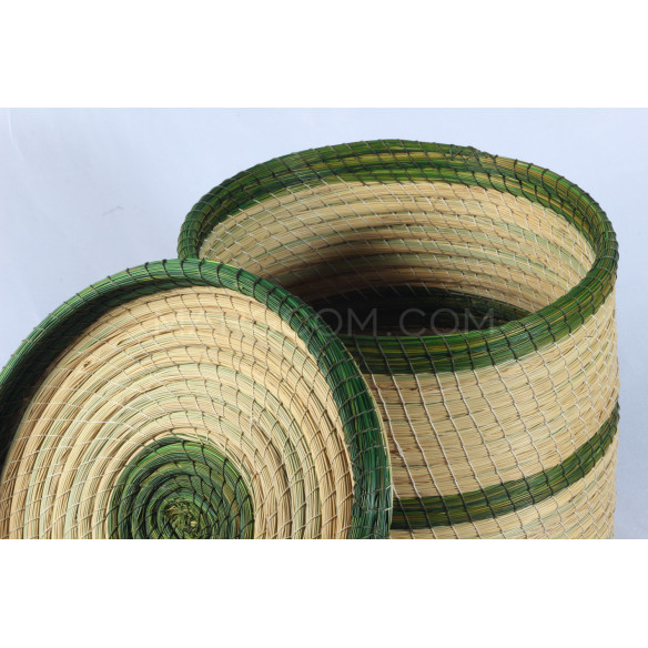 Green strip storage box in vegetable fiber