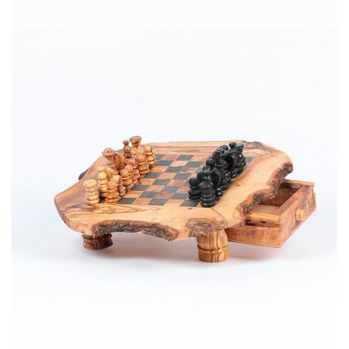 Jeu d'echecs en bois d'olivier