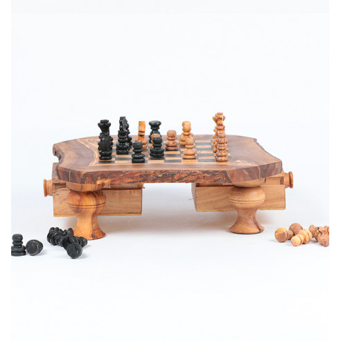 Jeu d'echecs en bois d'olivier