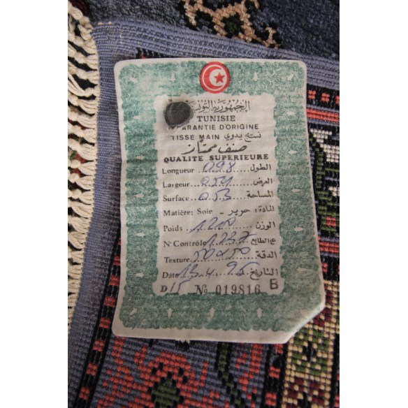 Tableau Décoratif en soie design classique Motifs Bleu 0.98 x 0.54 cm