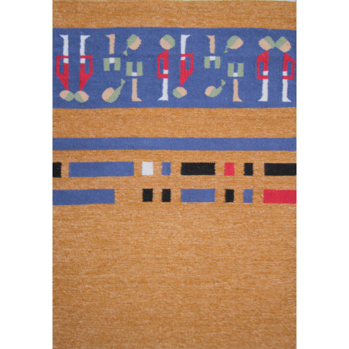 Beige Kilim Rug Handcrafted Pattern