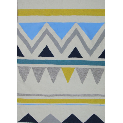 Colorful Zigzag Kilim Style Rug