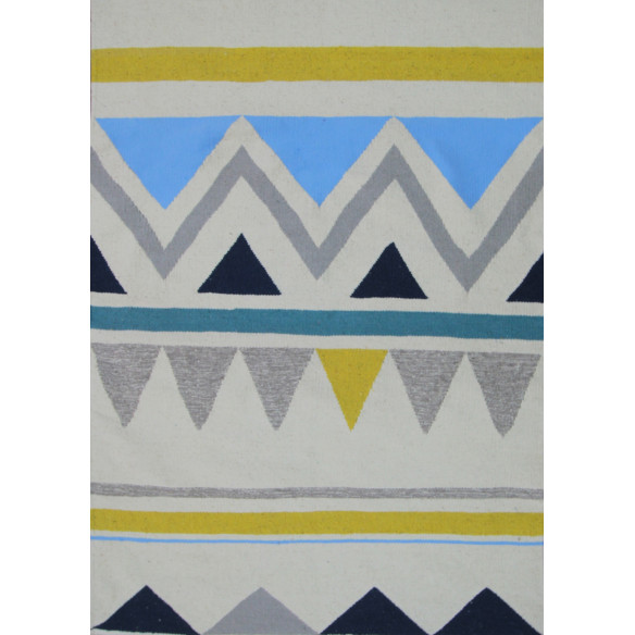 Tapis Style Kilim Zigzag  Coloré