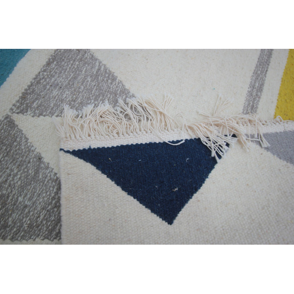 Tapis Style Kilim Zigzag  Coloré