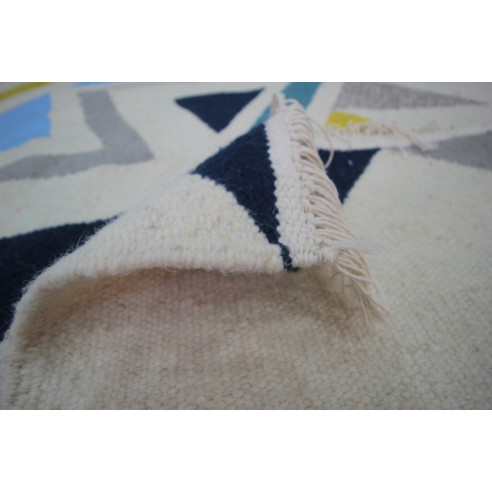 Tapis Style Kilim Zigzag  Coloré