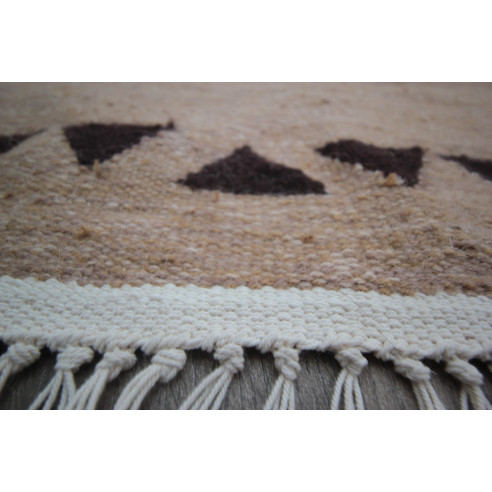 Tapis kilim beige motif Noir Blanc