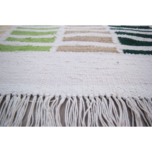 Tapis Style kilim Rayé bande Multicolore