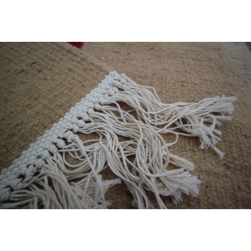 Black and white speckled beige kilim rug