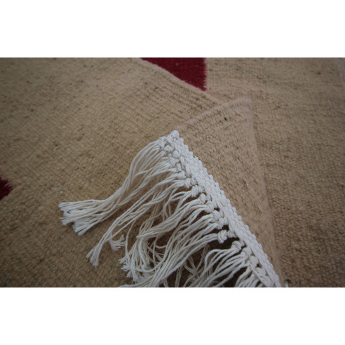 Black and white speckled beige kilim rug