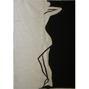 Black and White Art Deco Style Kilim Rug