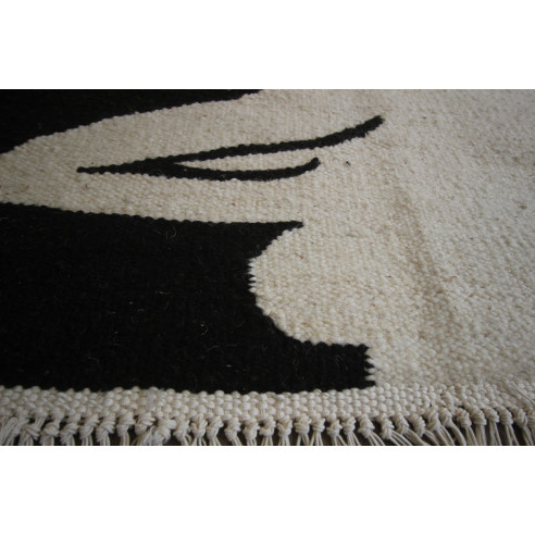 Tapis Kilim style Art déco Noir et Blanc
