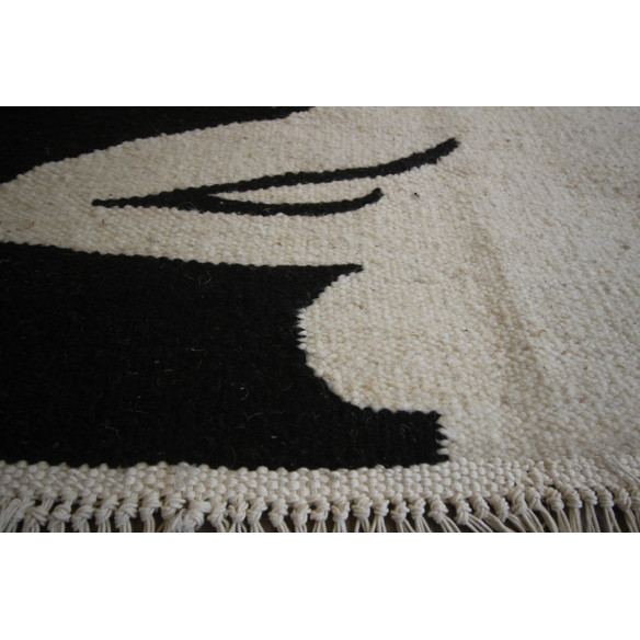 Black and White Art Deco Style Kilim Rug